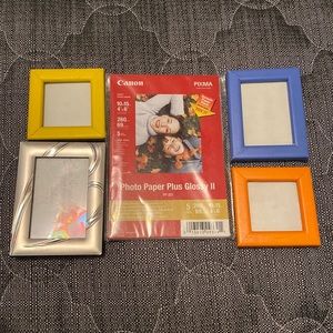 Photo paper + 4 small photo frames